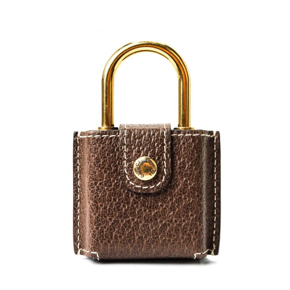 Gucci Womens Gold Tone Mother of Pearl Dial Brown Leather Constance Pocket Watch - Picture 2 of 10